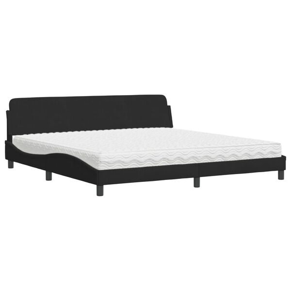 vidaXL Bett mit Matratze "Dover" Schwarz 200x200 cm Samt