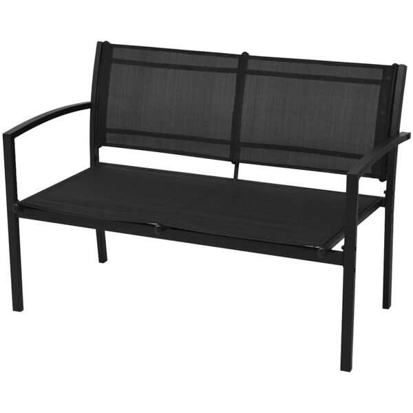 vidaXL 4-tlg. Garten-Lounge-Set Textilene Schwarz