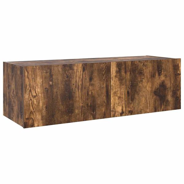 vidaXL TV-Wandschrank mit LED-Leuchten R&auml;uchereiche 100x35x31 cm