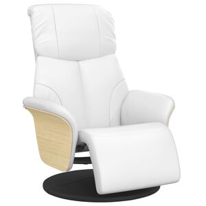 vidaXL Relaxsessel mit Fu&szlig;teil Wei&szlig; Kunstleder