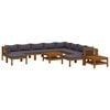vidaXL 12-tlg. Garten-Lounge-Set mit Auflage Massivholz Akazie
