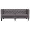 vidaXL Chesterfield-Sofa 2-Sitzer Grau Kunstleder