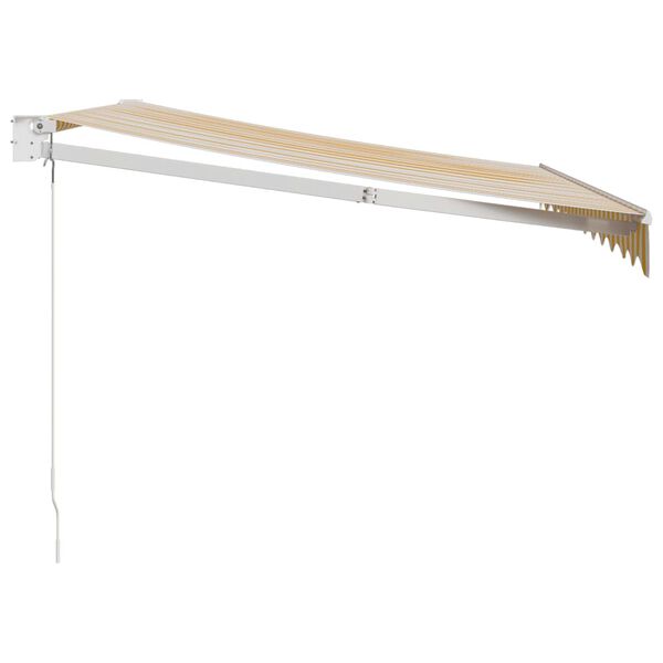 vidaXL Markise Einziehbar Gelb und Wei&szlig; 3,5x2,5 m Stoff und Aluminium