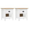 vidaXL Nachttische 2 Stk. Hill 46x35x49,5 cm Massivholz Kiefer