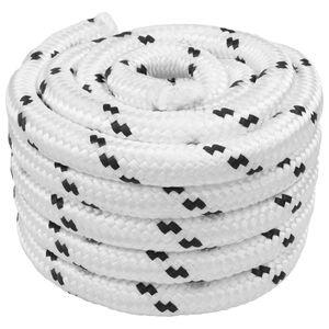 vidaXL Bootsseil 2.5 mm 50 m Wei&szlig; Polyester