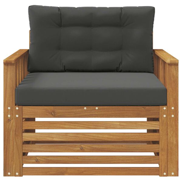 vidaXL Outdoor-Sofagarnitur Massives Akazienholz und Polyester Natur