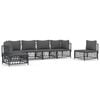 vidaXL 6-tlg. Garten-Lounge-Set mit Kissen Anthrazit Stahl