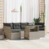 vidaXL Sofa Set mit Kissen 7 pcs Hellgrau Poly-Rattan