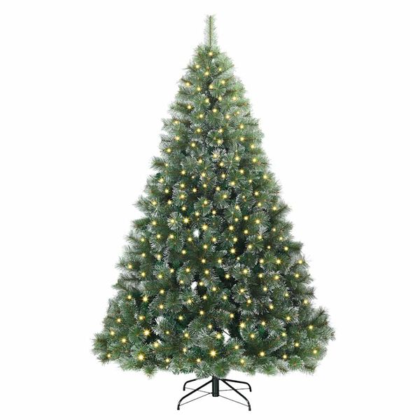 vidaXL K&uuml;nstlicher Weihnachtsbaum mit 300 LEDs Gr&uuml;n 180 cm PE und PVC