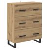 vidaXL Highboard 2 pcs Artisan-Eiche Engineered Wood und Glas