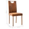 vidaXL Esszimmerst&uuml;hle 2 Stk. Braun Wildleder-Optik