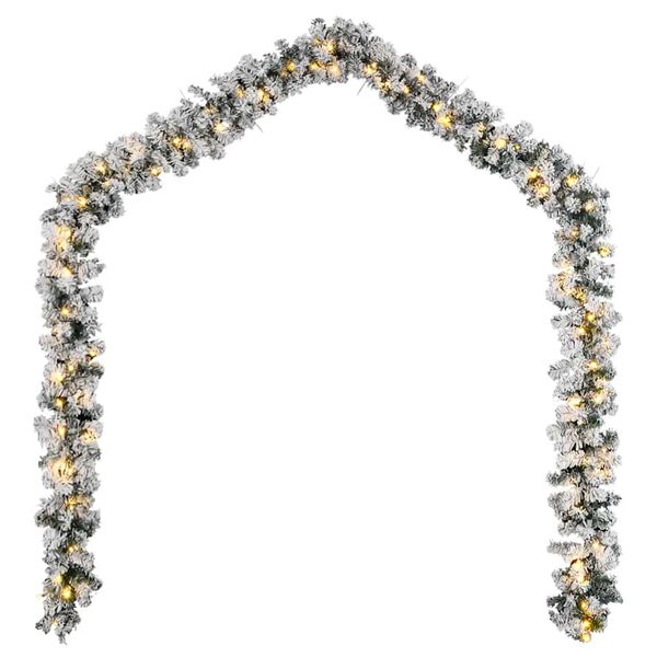 vidaXL Weihnachtsgirlande mit LED-Lichtern Gr&uuml;n 5 m PVC