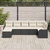 vidaXL Gartensofa-set Schwarz Poly-Rattan