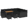 vidaXL Garten-Sofa-Set mit Kissen mit Speicher 13 pcs Schwarz