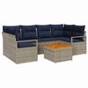 vidaXL Gartensofa-set mit Kissen 7 pcs Grau Poly-Rattan