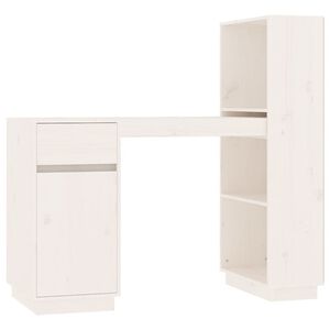 vidaXL Schreibtisch Wei&szlig; 110x53x117 cm Massivholz Kiefer