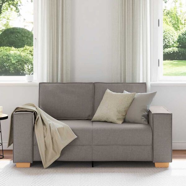vidaXL 2-Sitzer Sofa Taupe 120 cm Stoff