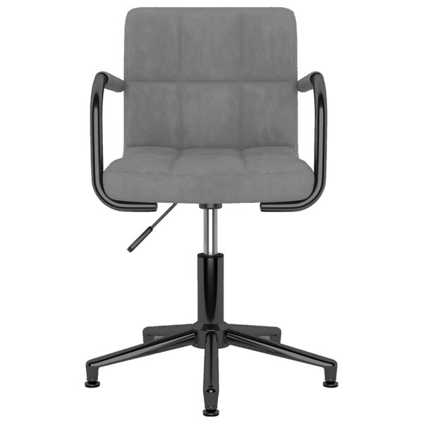 vidaXL Esszimmerst&uuml;hle 4 Stk. Drehbar Hellgrau Samt