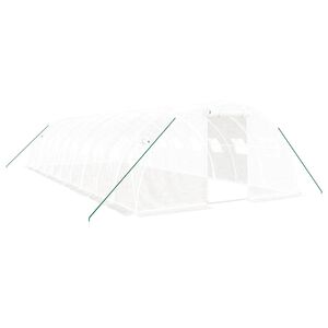 vidaXL Gew&auml;chshaus mit Stahlrahmen Wei&szlig; 40 m&sup2; 10x4x2 m