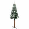 vidaXL Schlanker Weihnachtsbaum mit 300 LEDs mit St&auml;nder Gr&uuml;n 210 cm