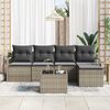 vidaXL Sofa Set mit Kissen 6 pcs Grau Poly Rattan