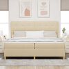 vidaXL Boxspringbett mit Matratze Creme 140 x 200 cm Stoff