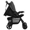 vidaXL 3-in-1 Kinderwagen Dunkelgrau und Schwarz Stahl