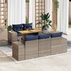 vidaXL 6-tlg. Garten-Sofagarnitur mit Kissen Grau Poly Rattan