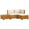 vidaXL Outdoor-Sofagarnitur mit Kissen 4 St&uuml;ck Braun Massivholz Akazie