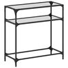 vidaXL Konsolentisch mit Glasplatte Transparent 80x35x81 cm Stahl