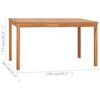 vidaXL 5-teiliges Garten-Ess-Set 140 x 80 cm Massivholz Teak