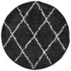 vidaXL Shaggy-Teppich PAMPLONA Hochflor Modern Schwarz Creme &Oslash; 280 cm