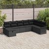 vidaXL Garten-Sofa-Set mit Kissen 8 pcs Schwarz Poly Rattan