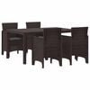 vidaXL Garten Essgruppe 5 stk. Braun Polt Rattan