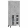 vidaXL Highboard Betongrau 69,5x34x180 cm Holzwerkstoff