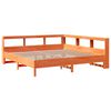 vidaXL Massivholzbett mit Regal ohne Matratze Wachsbraun 180x200 cm