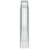 vidaXL Gabionen mit Hochbogen 7 Stk. 400x50x220/240cm Verzinktes Eisen