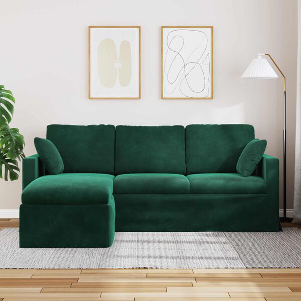 vidaXL Sofa Dunkelgr&uuml;n 198 x 134 x 80 cm Samt