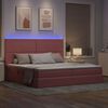 vidaXL Bett mit Stauraum und LED mit Matratze Rosa 200 x 200 cm Samt