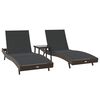 vidaXL Sonnenliege 3 pcs Braun 197 x 70 x 82 cm Poly-Rattan