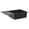 vidaXL Waschbecken Schwarz 780 x 500 mm 80% Quarz und 20% Harz