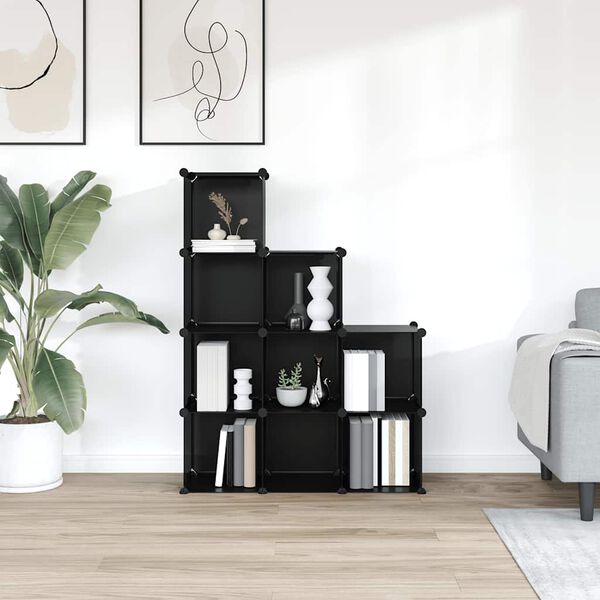 vidaXL Regalsystem mit 9 W&uuml;rfeln Schwarz PP