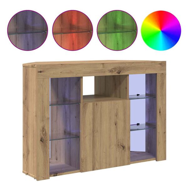 vidaXL Eck-LED-TV-Schrank Artisan-Eiche 100x40x68cm Holzwerkstoff