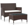 vidaXL 2-tlg. Garten-Lounge-Set mit Auflage Poly Rattan Braun