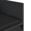 vidaXL 15-tlg. Garten-Essgruppe mit Kissen Schwarz Poly Rattan