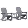 vidaXL Garten-Lounge-Set 3 pcs Hellgrau HDPE