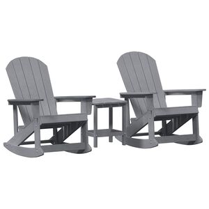 vidaXL Garten-Lounge-Set 3 pcs Hellgrau HDPE