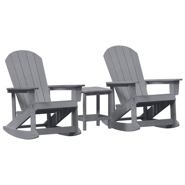 vidaXL Garten-Lounge-Set 3 pcs Hellgrau HDPE