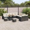 vidaXL Gartensofa-set mit Kissen 13 pcs Schwarz Poly-Rattan