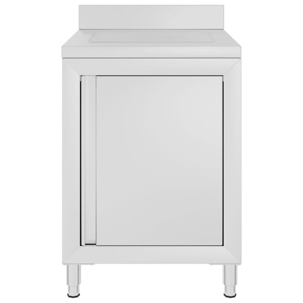 vidaXL Gastro-Küchenschrank mit Abtropffläche Edelstahl